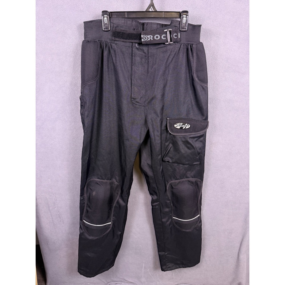 Joe Rocket Motorcycle Pants Mens 36 (XL) Black Padded Armor Biker Overpants